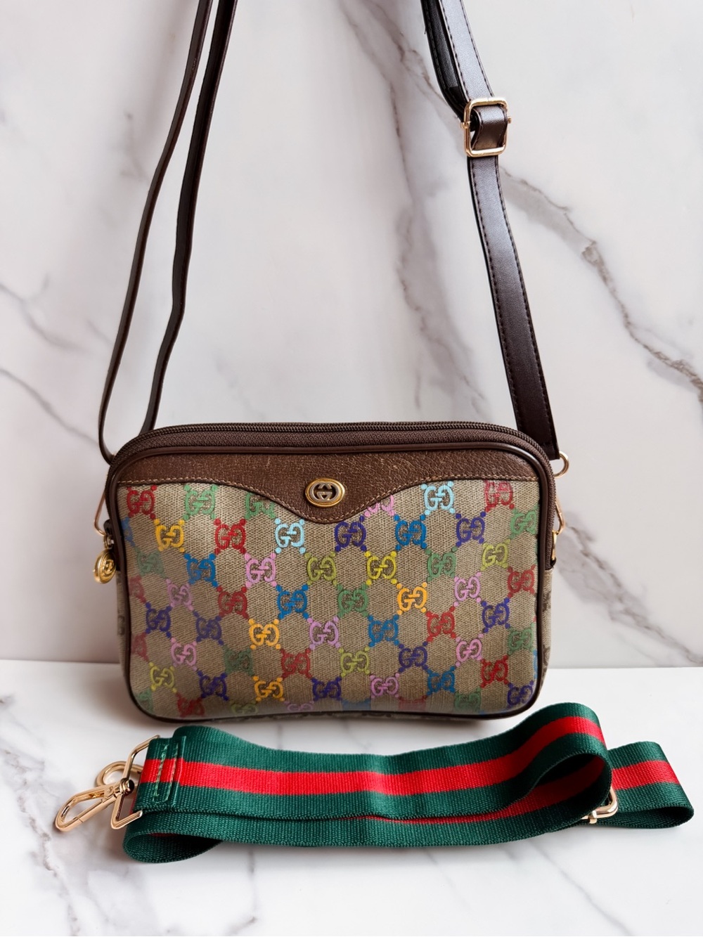 Authentic Gucci Guccissima Clutch as Crossbody ❤️💚 - Picture 12 of 13